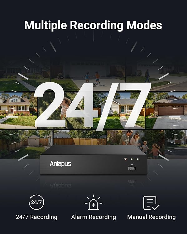 Anlapus 5MP 8CH H.265+ CCTV DVR Recorder with AI Human/Vehicle Detection, Remote Access, Alert Push, 3K 8 Channel Hybrid 4-in-1 Home Surveillance DVR for Analog Wired Security Camera (No Hard Drive) by Anlapus - Used condition - Image 8