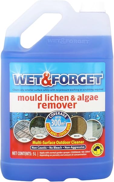 Wet & Forget Mould, Lichen & Algae Remover, Outdoor Patio Cleaner, Black Spot Remover, Bleach Free, 5L - 1