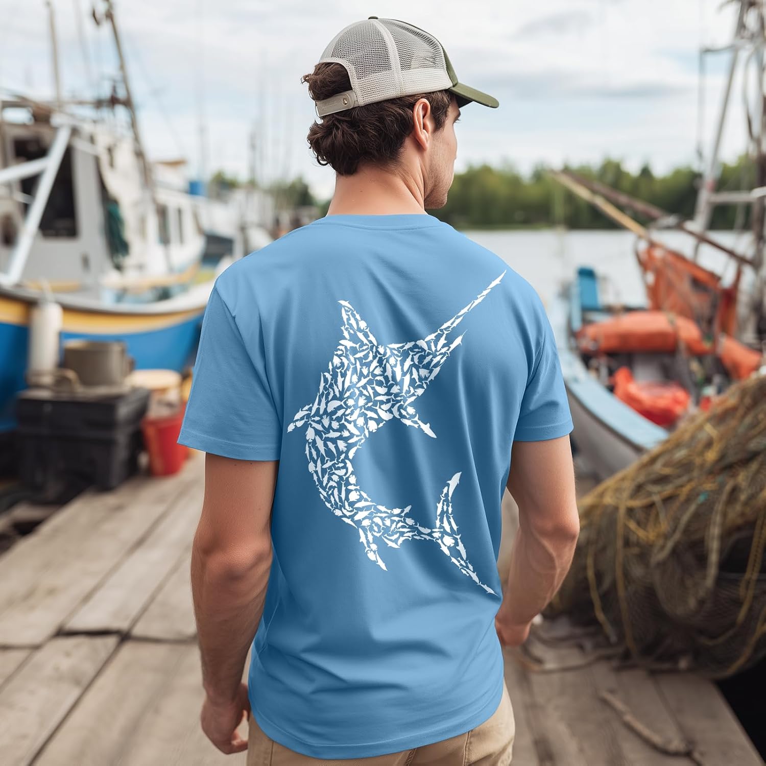 Palmyth Fishing Shirts for Men Short Sleeve Sun Protection T Shirt UPF 50+ Quick Dry Tee - Image 3