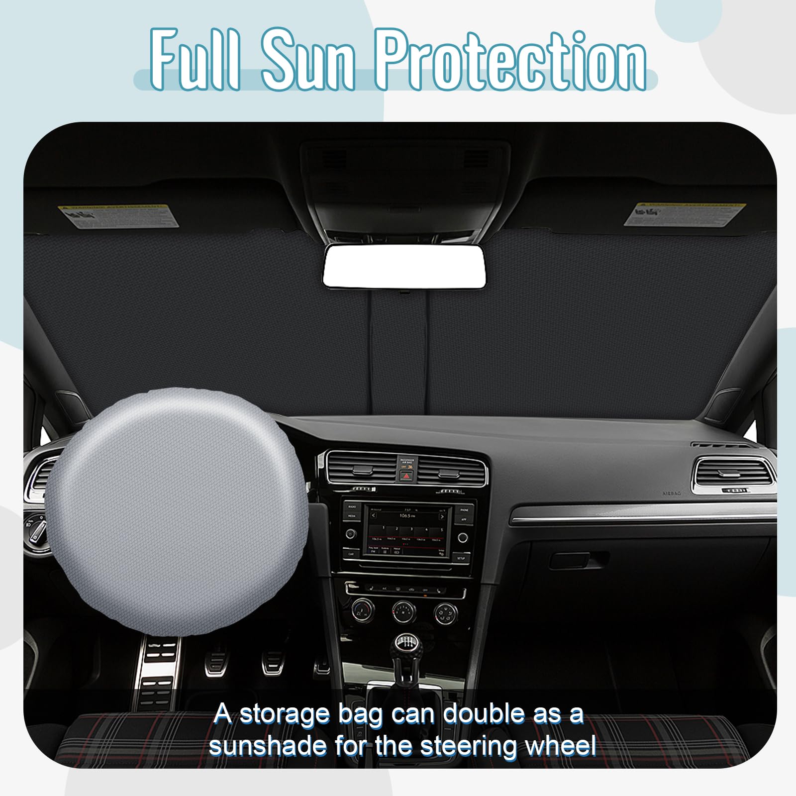 [Aggiornamento] CDEFG Compatibile con VW Golf 7 mk7 7.5 2013-2019 GTI GTD GTE R Parasole Parasole Anteriore Parasole Parabrezza Auto Parasole Accessori