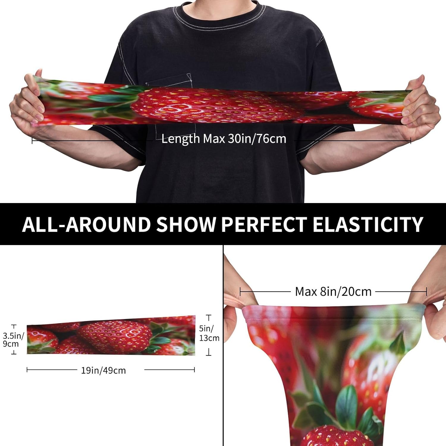 Arm Sleeves Cooling UV Sun Sleeves for Men & Women | Fresh Strawberry Pattern Uv Sleeve Sun Protection Sports Compression Upf 50+|Breathable|Tattoo Cover Up|Outdoor Work