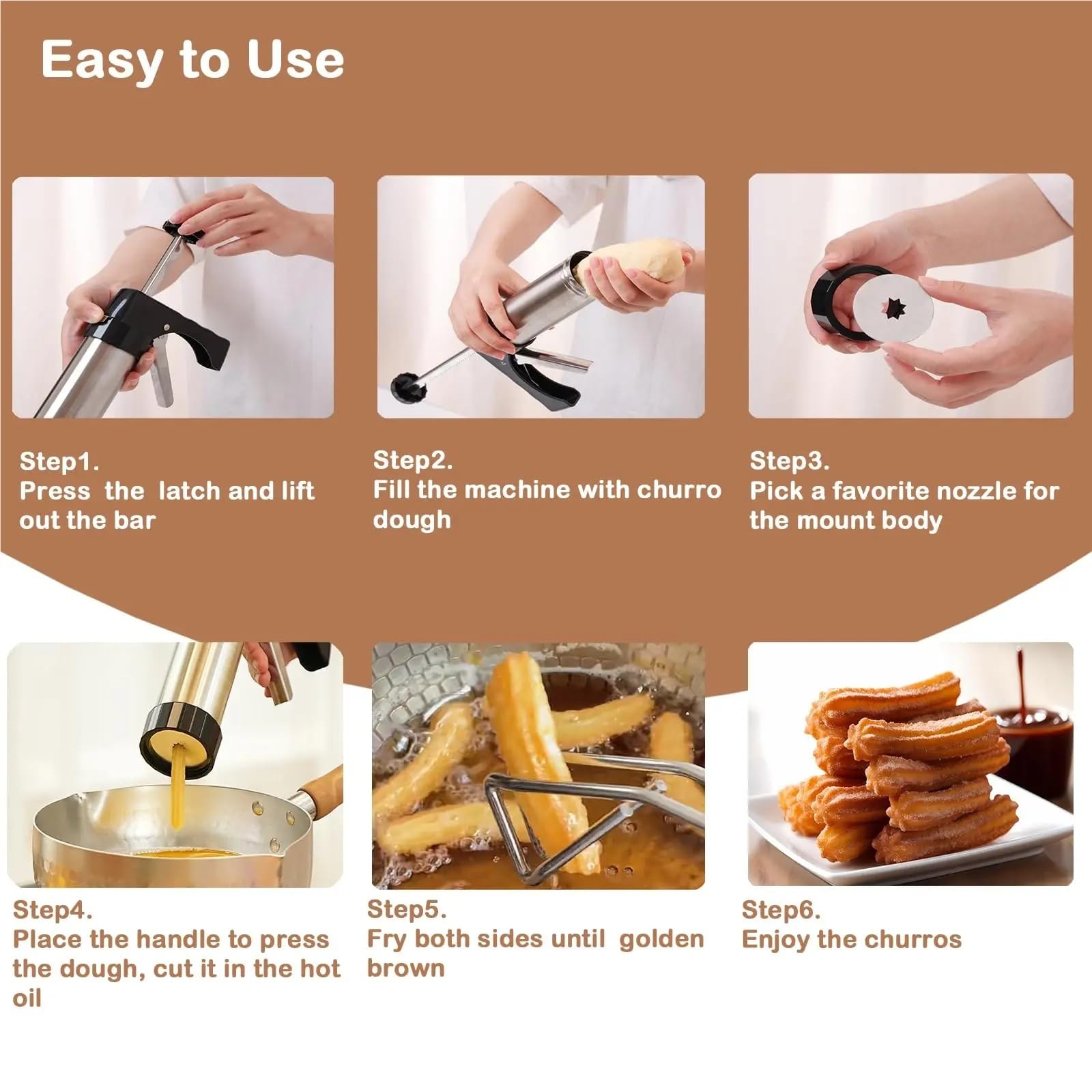 Kit de pistolet manuel for presse à churro et biscuits