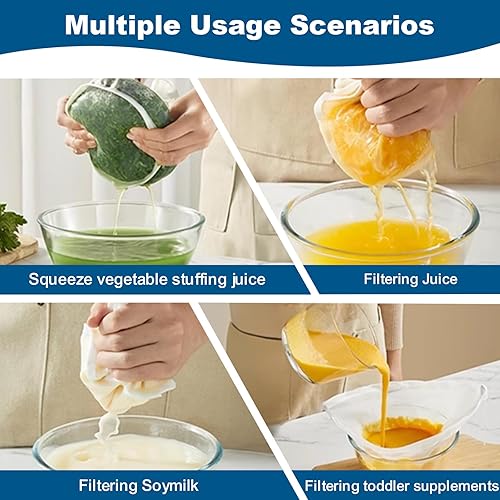 Miniatura 7 de 3 bolsas de tela de queso para colar, nuevas bolsas de estopilla 2025, bolsa de leche de nueces, bolsas de colar reutilizables, estopilla para