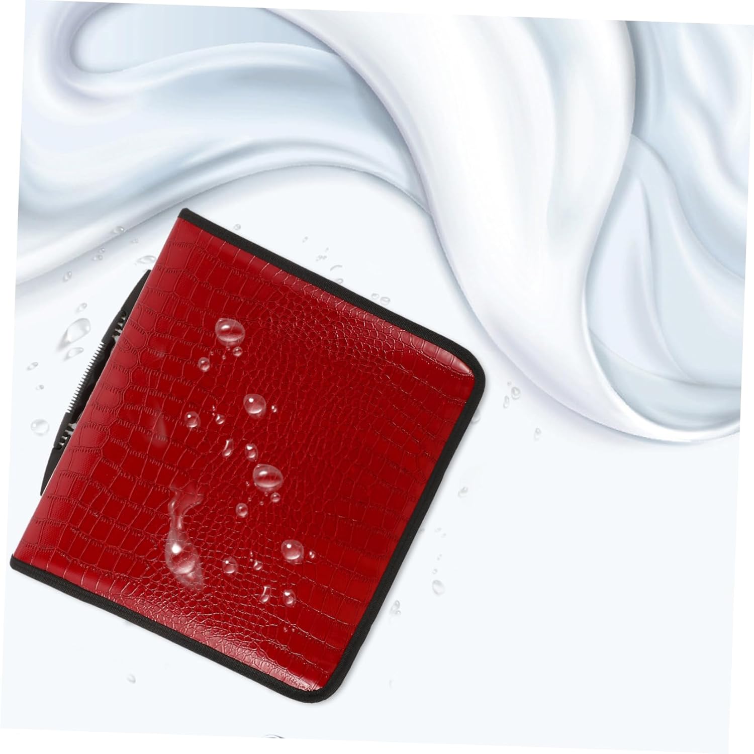 Unomor 200 Piece Storage Bag Large Capacity Pu Leather Pouch Red Organizers and Storage Case