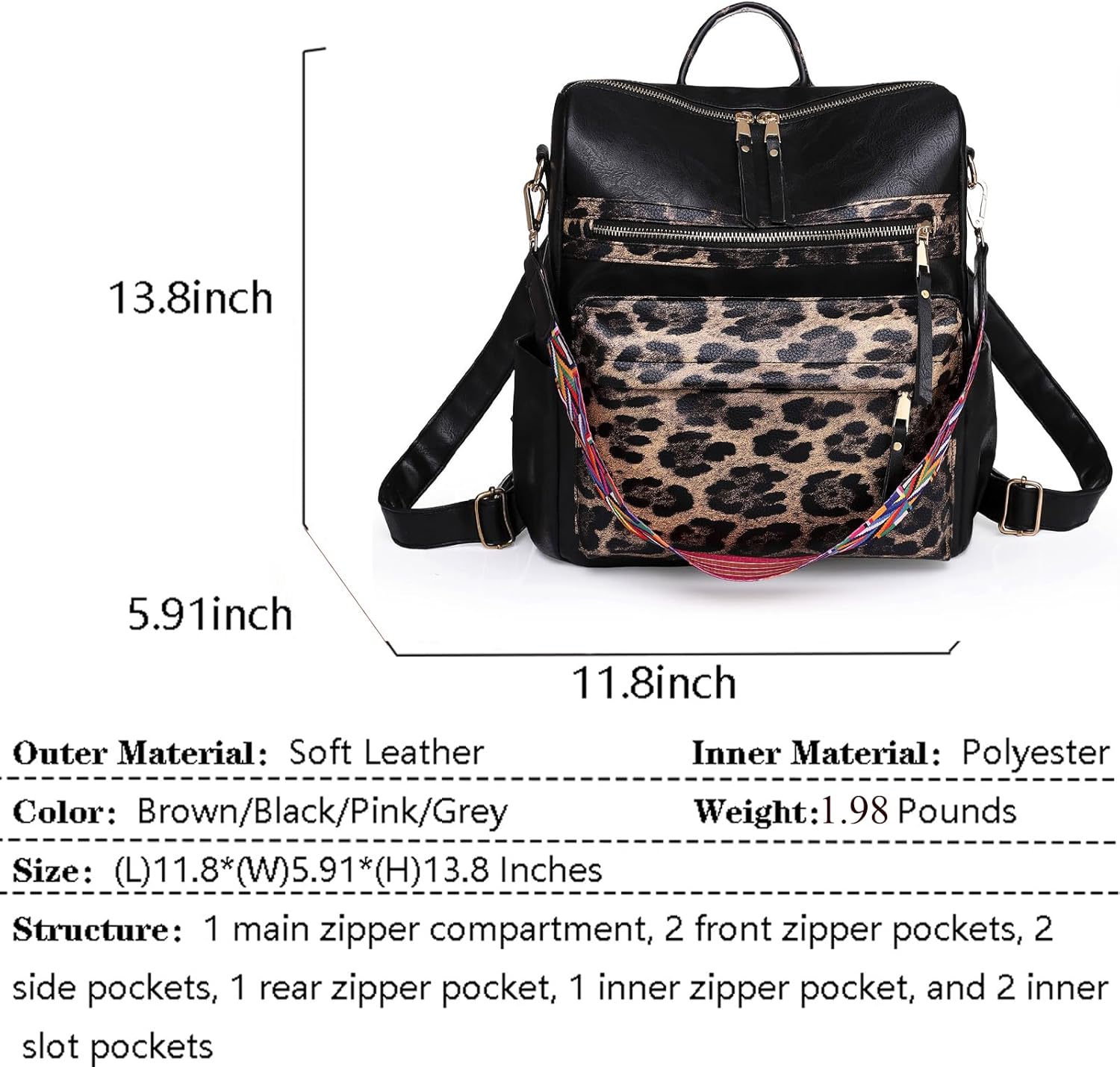Women's Fashion Backpack Purse for Women Leather Multipurpose Design Ladies Shoulder Bag Travel bag Satchel Handbags - Image 3