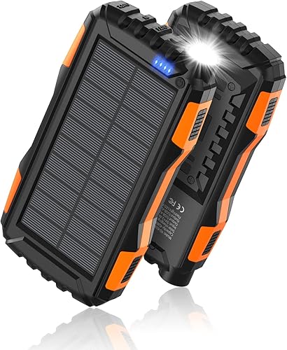 Power-Bank-Solar-Charger - Cargador portátil de 42800 mAh, banco de energía solar, batería externa 5V3.1A Qc 3.0 cargador rápido linterna súper