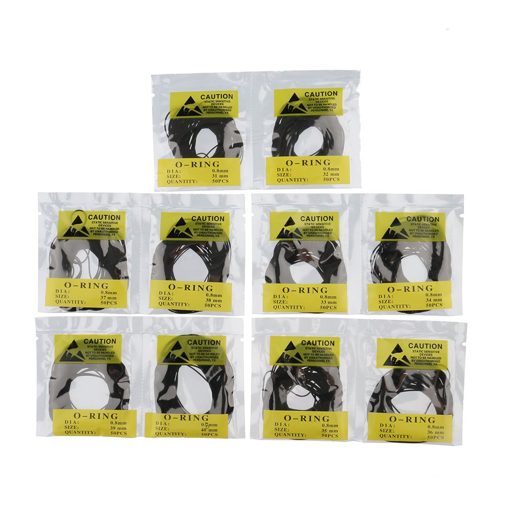 500 szt. 0,8 mm gumowy zestaw uszczelek do zegarka podkładki o-ring tylna obudowa uszczelki 31-40 mm
