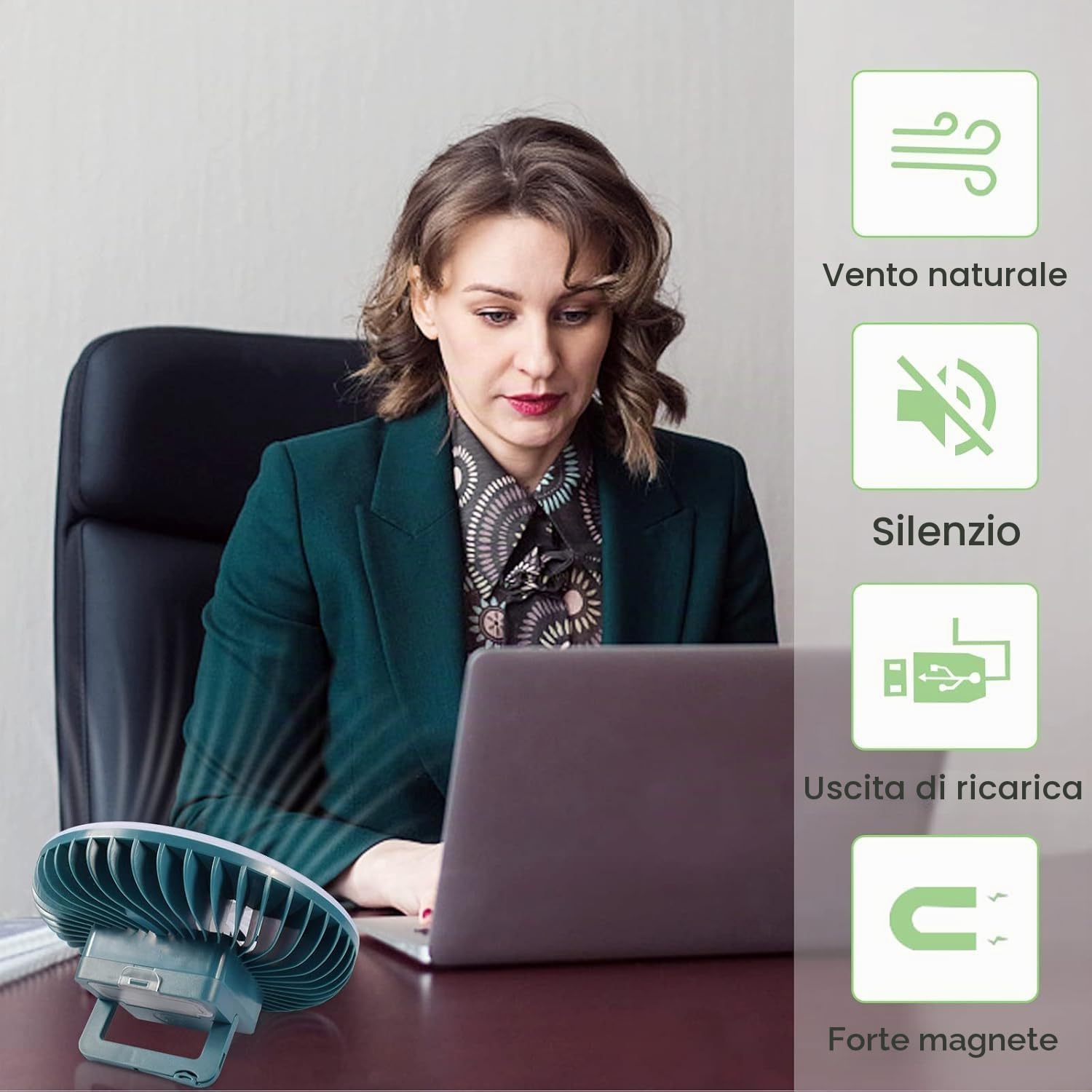 Funmo Ventilatore da campeggio a LED, lampada a LED portatile 2 in 1 con ventilatore da soffitto, lanterna da campeggio ricaricabile USB per esterno, ufficio, griglia