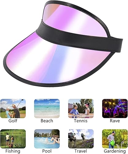 Miniatura 70 de Surkat Viseras solares transparentes de plástico con protección UV, sombrero para la cabeza, sombrero para golf, tenis, playa, ciclismo 1 paquete
