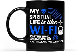 Funny Christian Wi-Fi Spiritual Life 11oz Black Coffee Mug