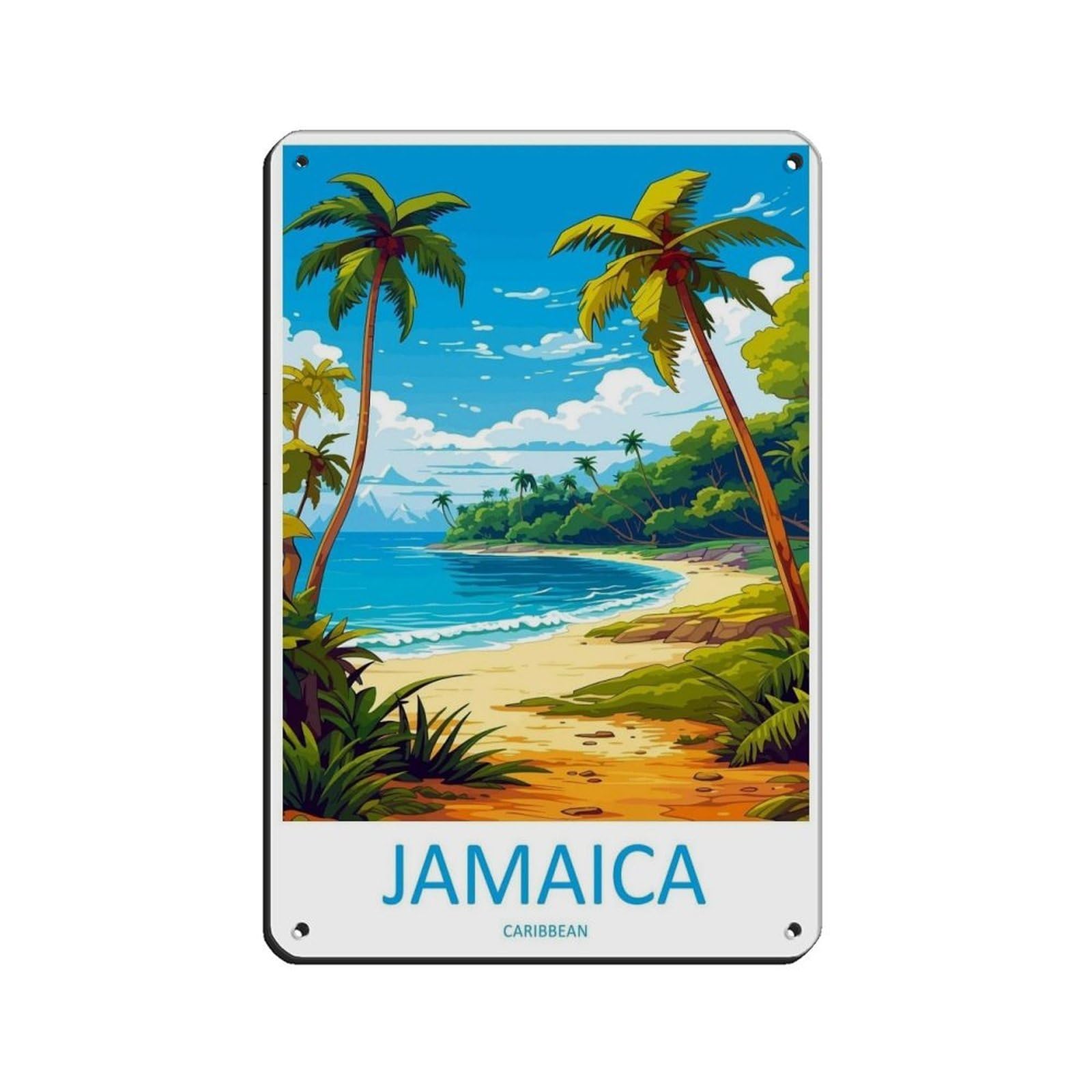 Jamaica Travel Art Caribbean Travel （49） Tin Sign Vintage Metal Pub Club Cafe Bar Home Wall Art Decoration Poster Retro 8x12inch(20x30cm)