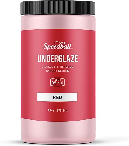 Miniatura 2 de Speedball Underglaze, rojo, tarro de 16 onzas