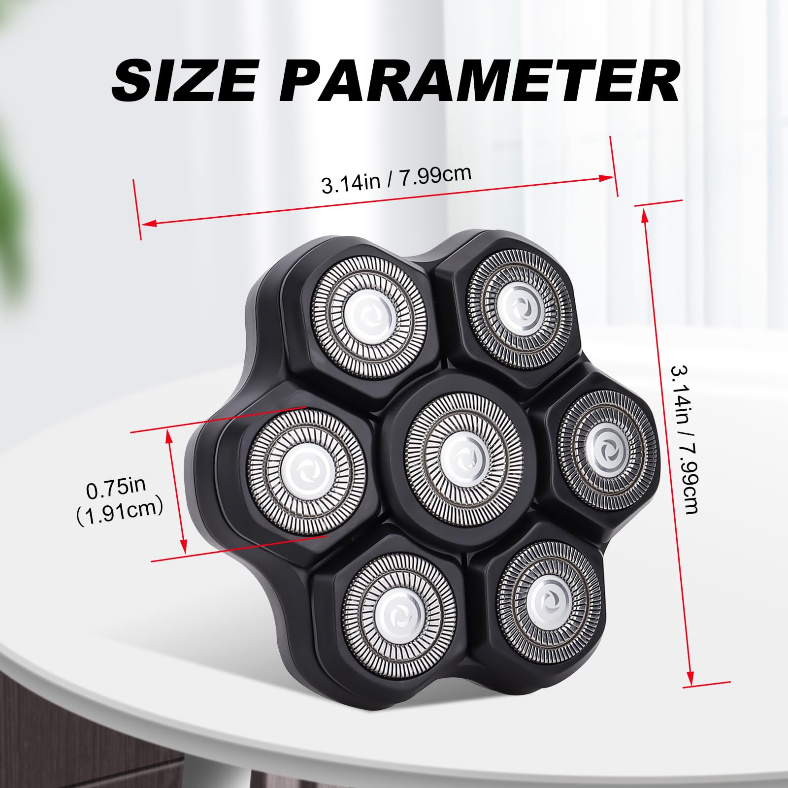 7D Magnetic Replacement Heads for Head Shavers, Wet & Dry, 2-Piece