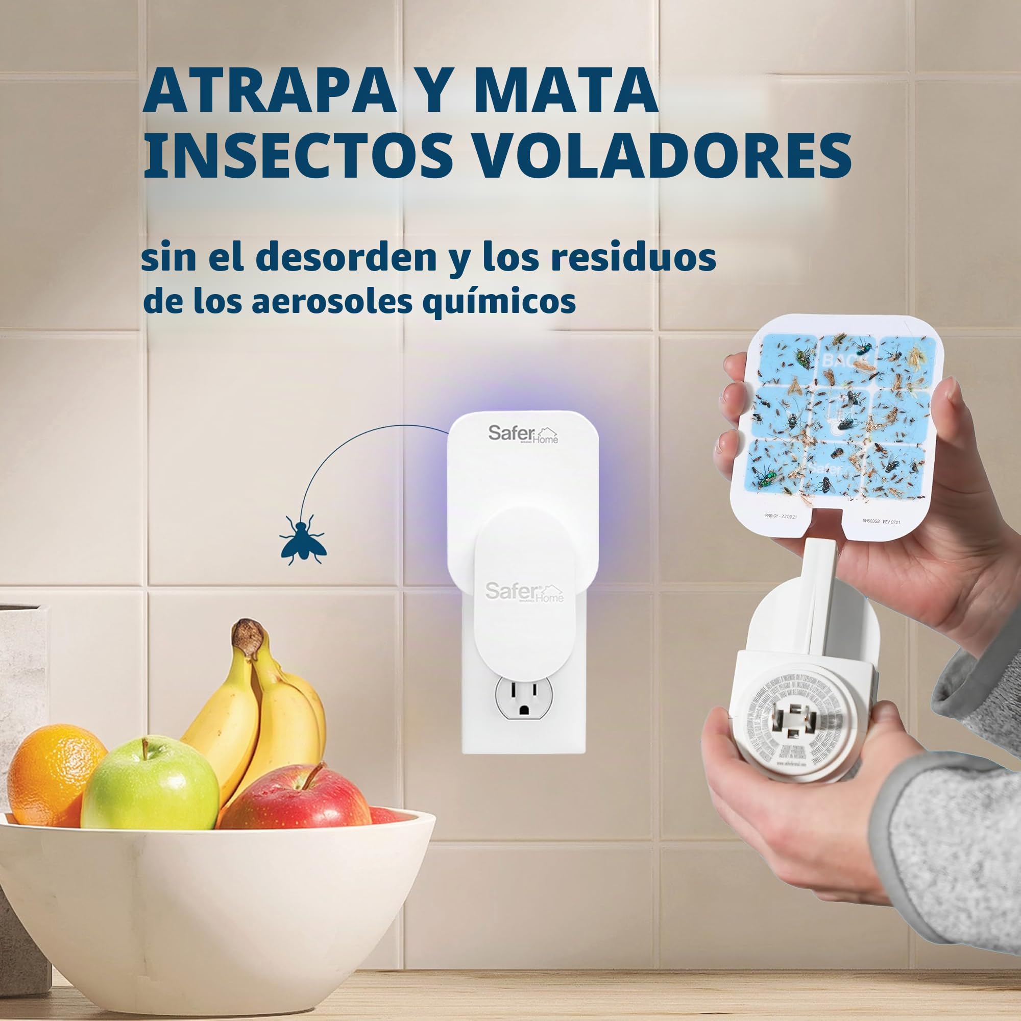 Safer Home - Trampa para Moscas enchufable para Interiores, SH502-2SR, trampas efectivas para Moscas de la Fruta para Interiores, trampas para Mosquitos para casa Interior, protección Total de 800