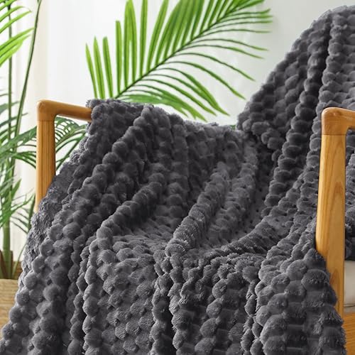 Miniatura 6 de Exclusivo Mezcla - Manta suave de vellón, tamaño King, 90 x 104 pulgadas, elegante, tela jacquard, aterciopelada, mullida, cómoda, cálida, ligera,