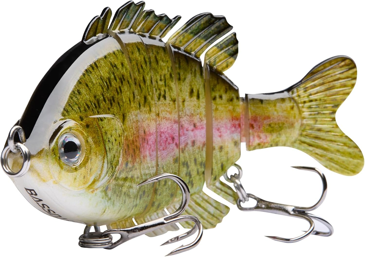 BASSDASH SwimPanfish Multi Jointed Panfish Bluegill Swimbaits Hard Topwater Bass Lures Fishing Lure Crank Saltwater 3.5in/0.85oz,Pack of 4