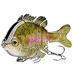 BASSDASH SwimPanfish Multi Jointed Panfish Bluegill Swimbaits Hard Topwater Bass Lures Fishing Lure Crank Saltwater 3.5in/0.85oz
