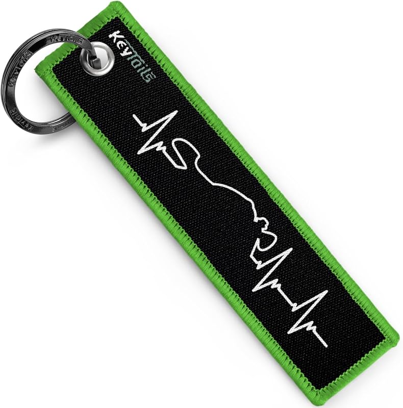 Chaveiro automotivo KEYTAILS Heartbeat Cafe Racer personalizado, dupla face, leve e lavável
