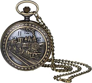 Orologio Da Tasca Vintage Al Quarzo Quadrante In Numeri Romani Da - Foto 13