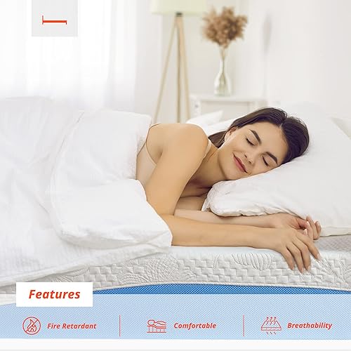 Miniatura 6 de PrimaSleep Wave - Colchón de espuma viscoelástica con gel, Memory Foam, Azul