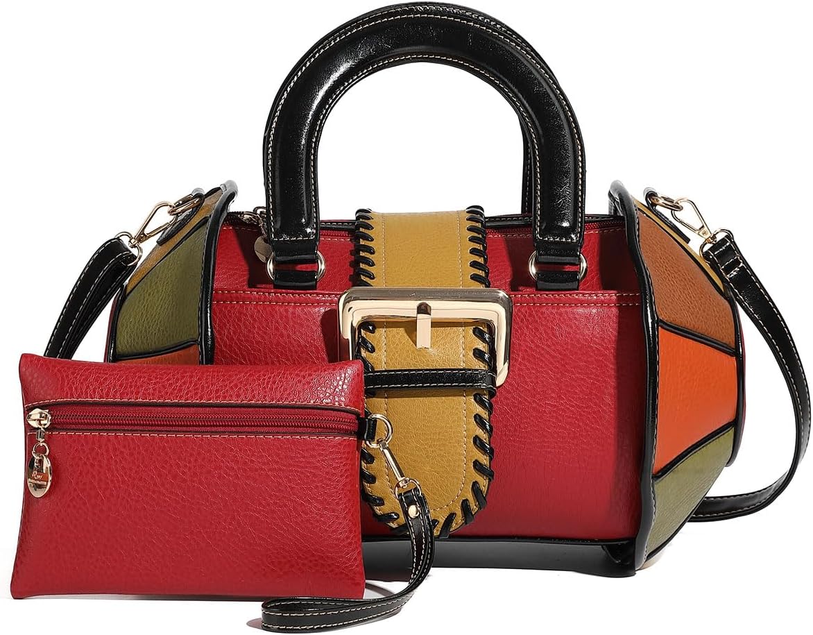 Multicolor Designer Purse fashion PU Leather Large Crossbody Bag Women