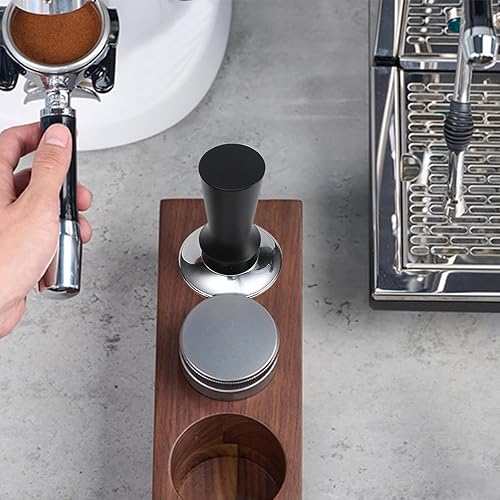 Miniatura 5 de Manipulación manual de café expreso, mango de aluminio de 2.283 in, calibración con base de acero inoxidable, adecuado para la mayoría de máquinas