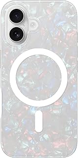 LONLI Hue for iPhone 17 Case - White Pearl Tort Shockproof Magnetic Phone Cover - [Compatible with Magsafe] - Elegant, Unique and Aesthetic for Women
