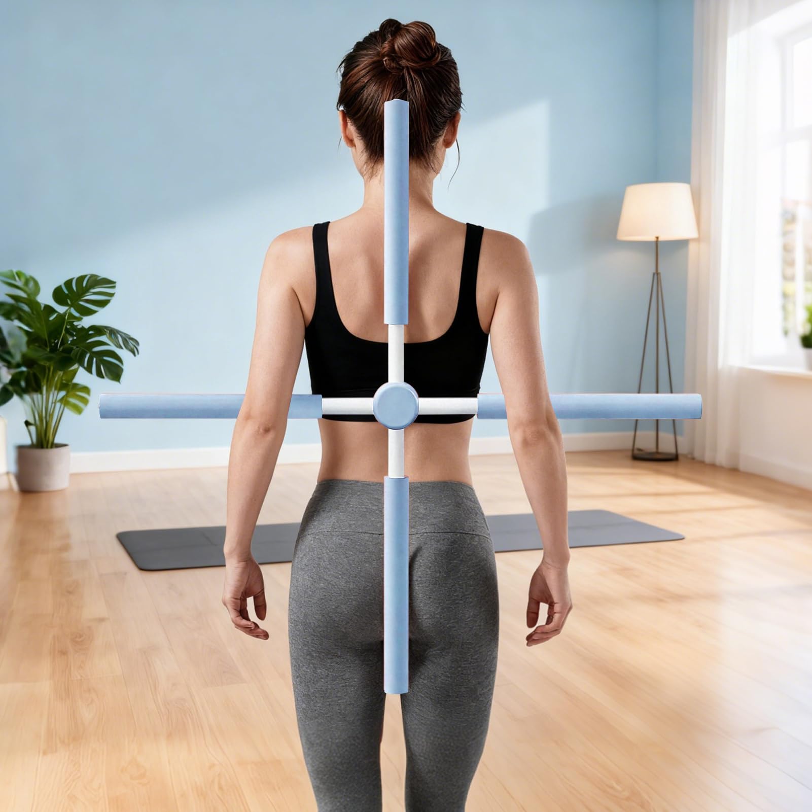 Bastone Yoga Correttore di Postura Correttore di Gobba Cervicale | Stretcher Dorsale per Donne Attrezzo Correzione Gobba Collo, Pilates a Casa