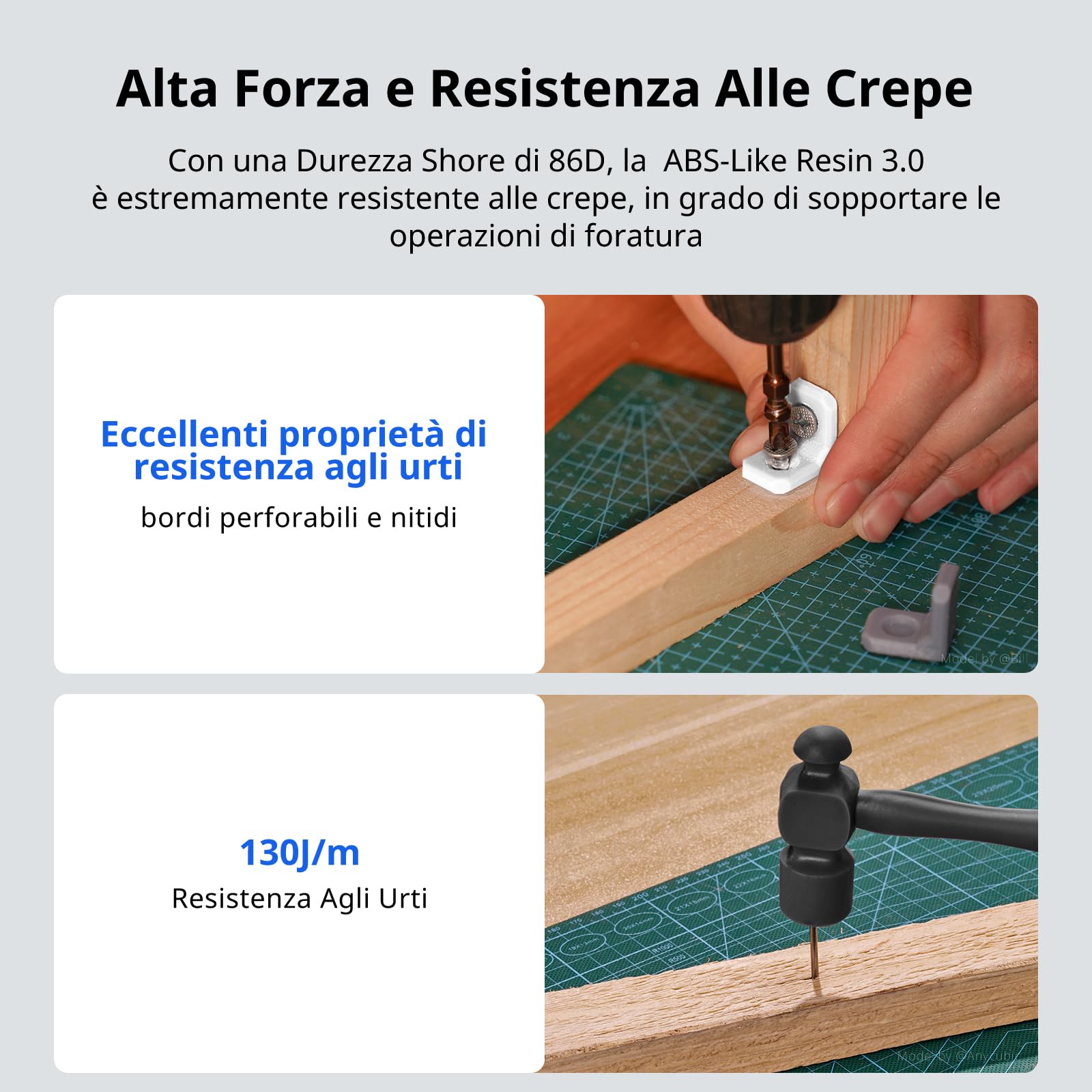 ANYCUBIC ABS-Like Resin 3.0, Resina per Stampanti 3D con Eccellente Durezza e Tenacità, Alta Precisione per Stampanti 3D a Resina, Trasparente 4000g