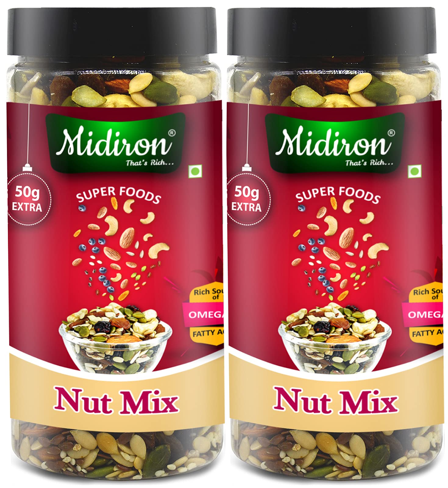 Midiron Nut Mix, Roasted Trail Mix Super Food, Antioxidant and Protein Rich, Healthy Mix for Daily Use Pack-2 (550 g)-image-30