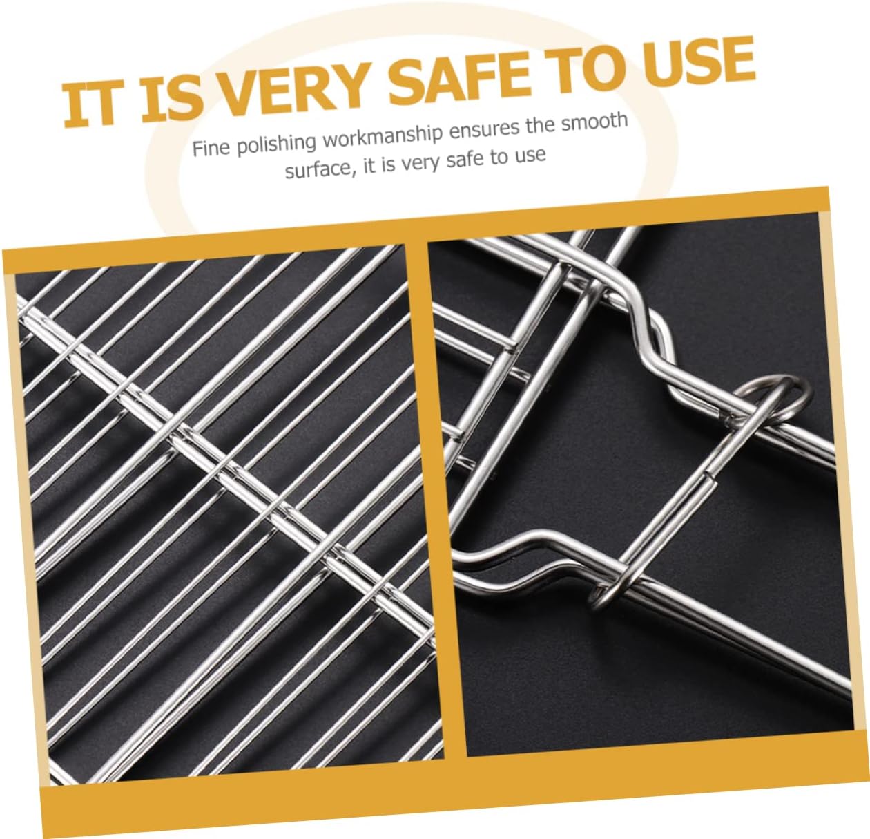 Happyyami 4pcs Grilled Fish Rack Barbecue Net Clip Hibachi Grill Shrimp Grill Baskets Grill Mats for Outdoor Grill Barbeque Grill Gas Grill Bbq Tool Heavy Barbecue Mat Stainless Steel Man