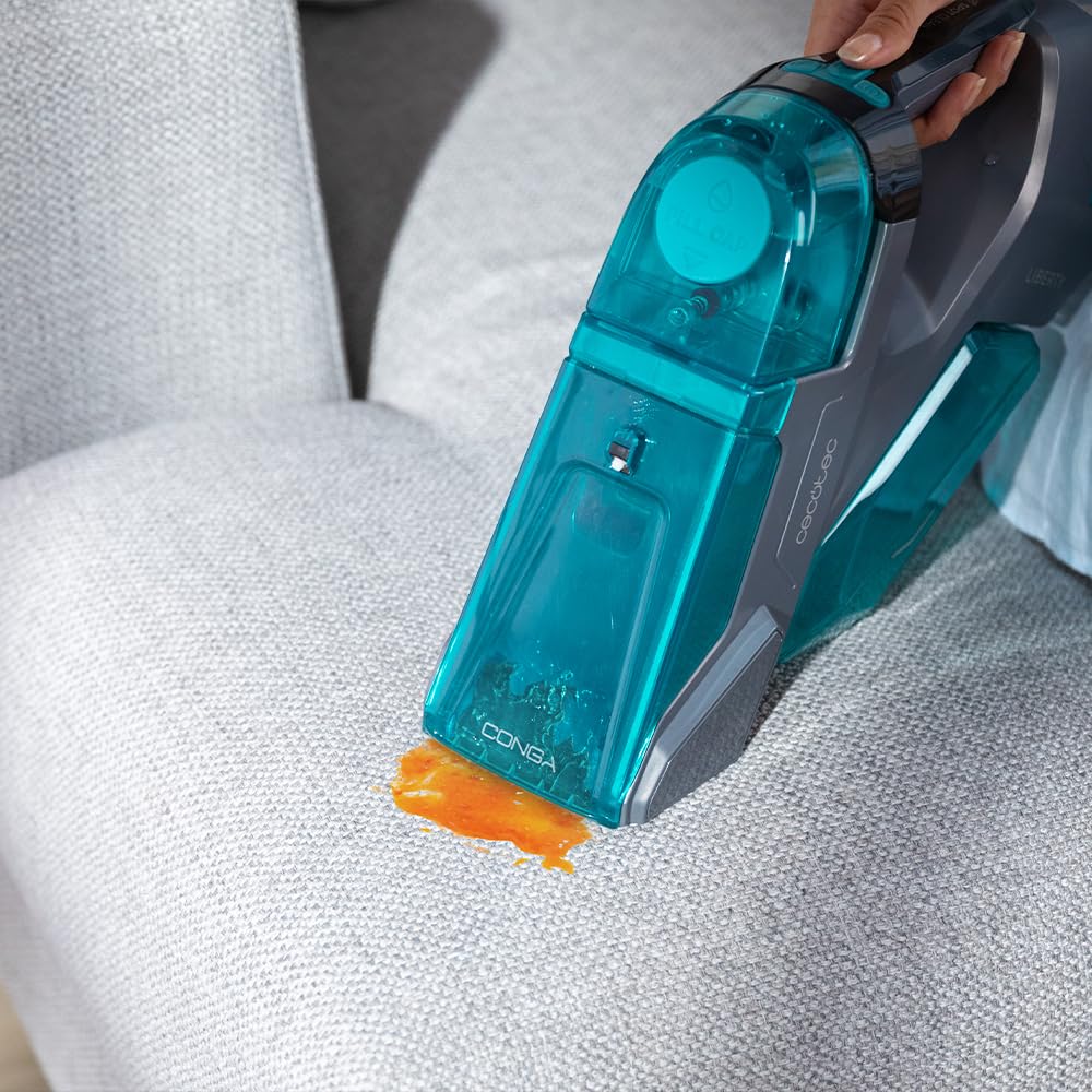 Cecotec MotorHand Kabelloser Handgeführter Teppichreiniger Conga Carpet&Spot Clean 2000. Polsterreinigungsgerät, 90W, Motorisierte Bürste, Spray, Autonomie 25 Minuten
