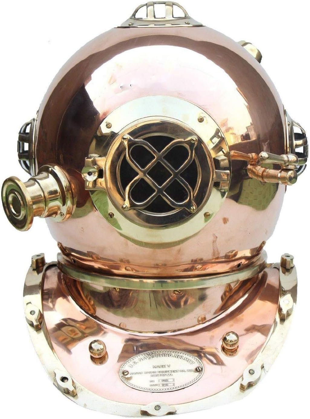 Vintage Solid Brass Copper Diving Helmet US Navy Mark V Diving Helmets