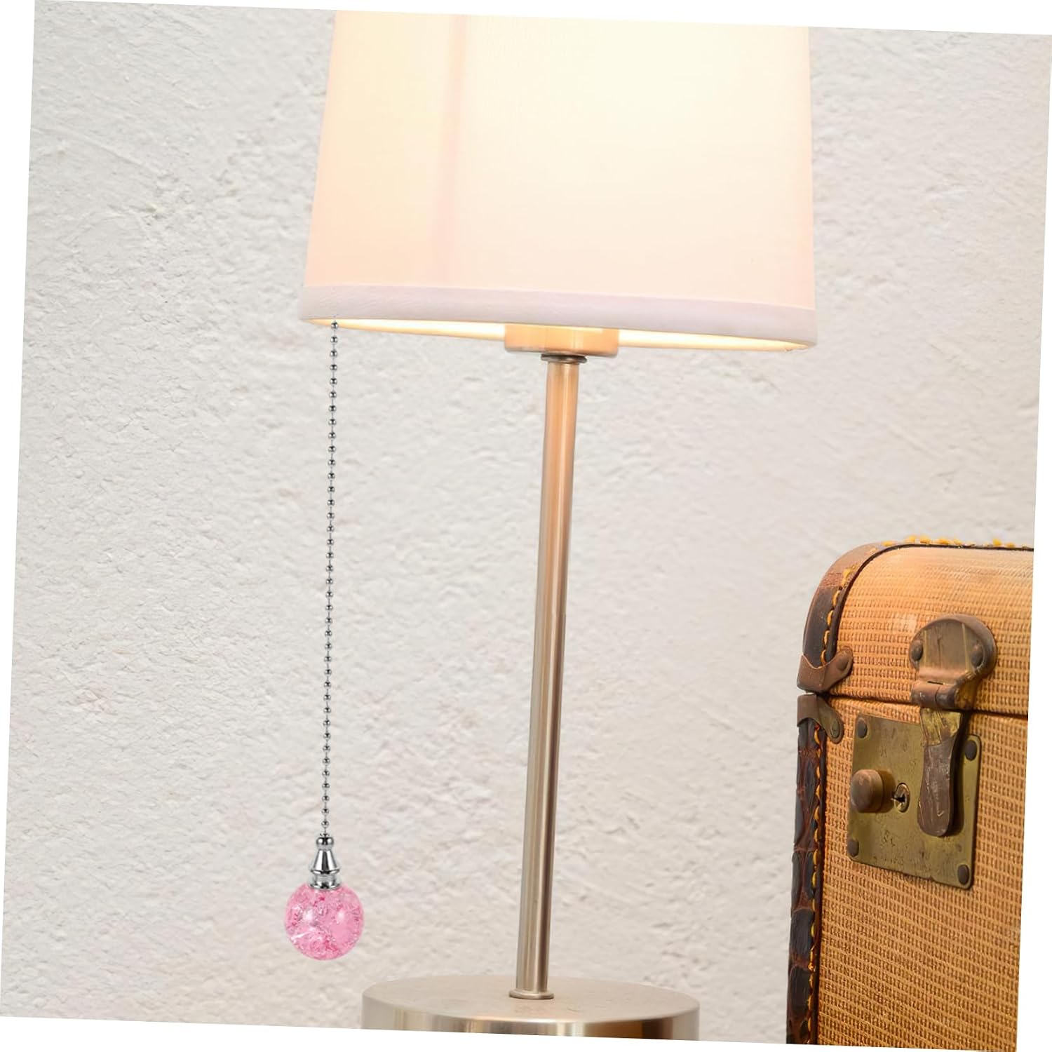 2pcs Decorative Crystal Ball Ceiling Fan Pull Chain Easy Install Lamp Accessories for Ceiling Light Fan Replacement Elegant Pink Design for Home Decor