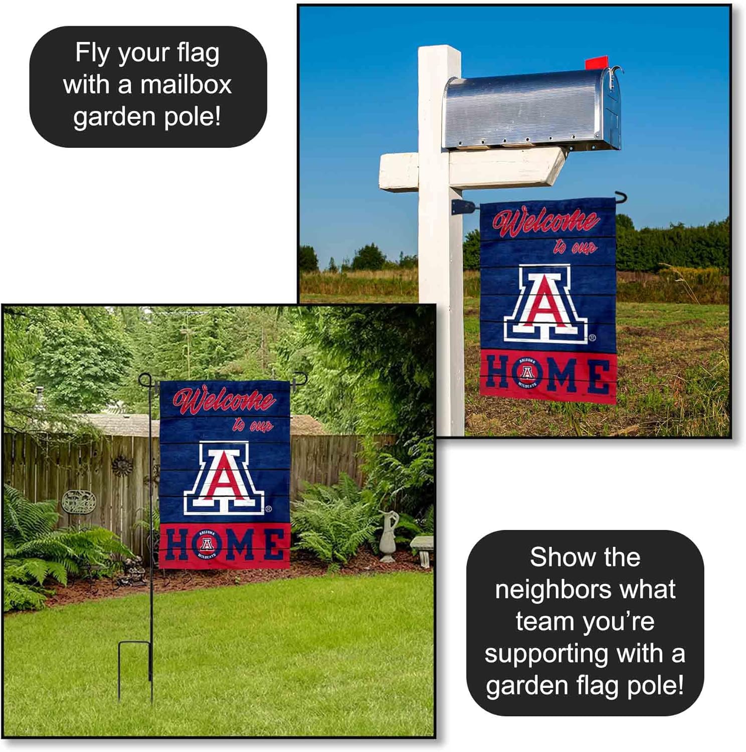 Arizona Wildcats Welcome To Our Home Double Sided Garden Yard Flag - Image 4