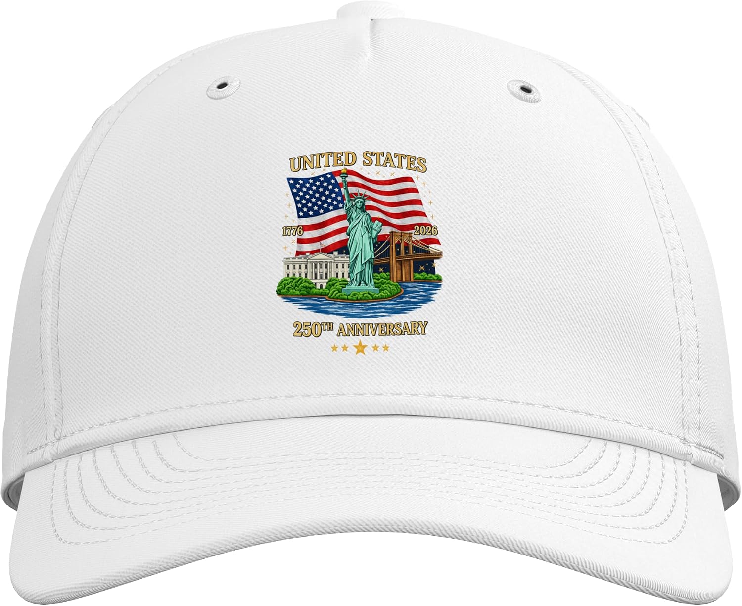 USA 250th Anniversary Statue of Liberty American Flag Adjustable Baseball Hat