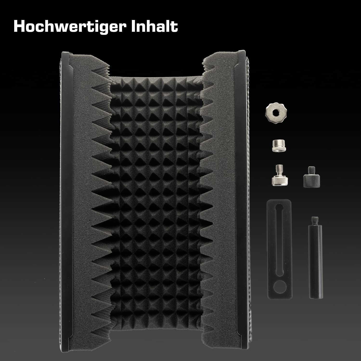 DOCKIN® Protezione acustica isolante per microfono pop con schiuma acustica ad alta densità, 3 lati, isolamento acustico per tutti i micros