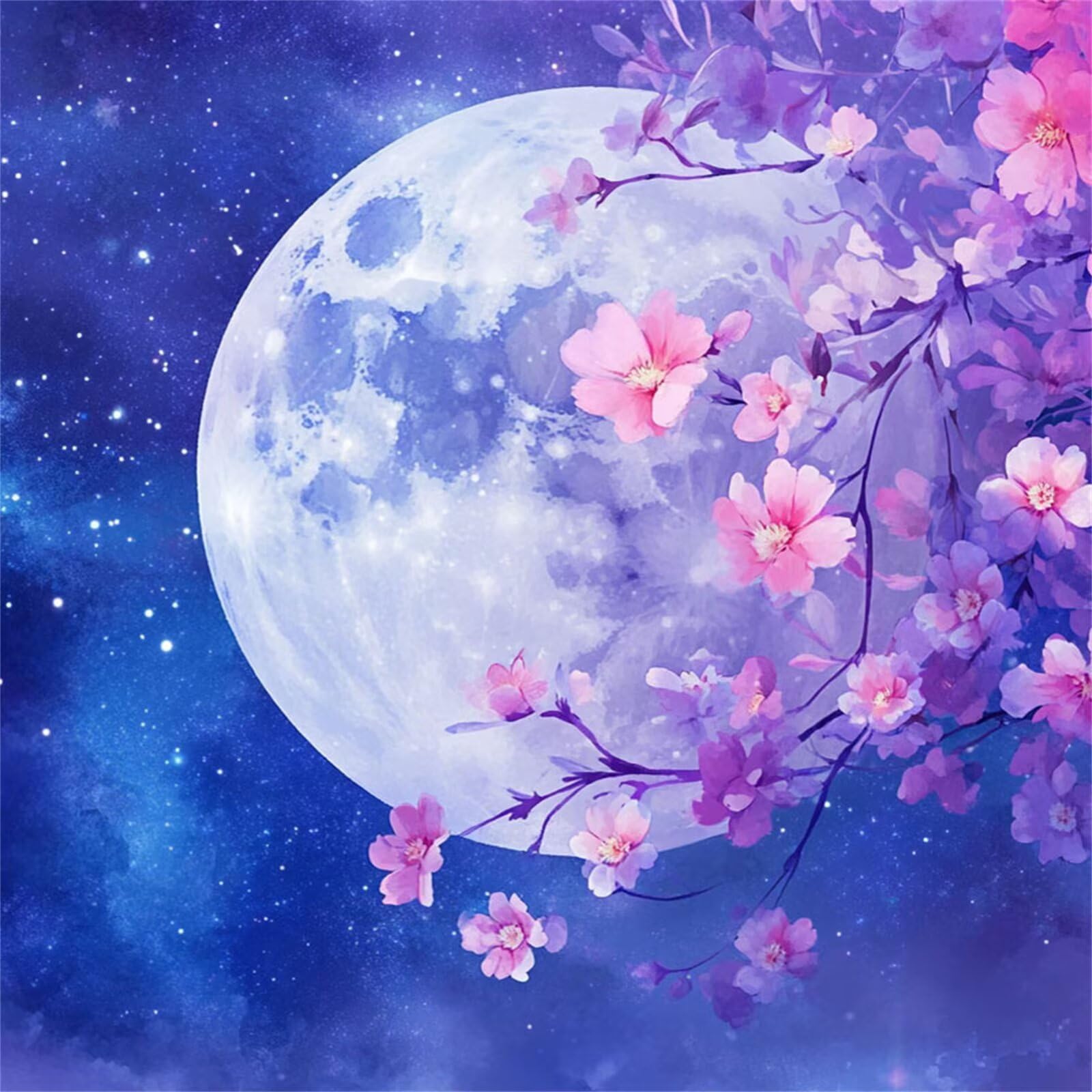 Diamond Painting Adulti, Luna Diamond Painting Kit Completo, 5D Pittura Diamante Bambini Attività Manuale Creativa e Idea Regalo, Diamantini Crystal Art Tela Fai Da Te Kit 80x80cm Fiore FX#1226