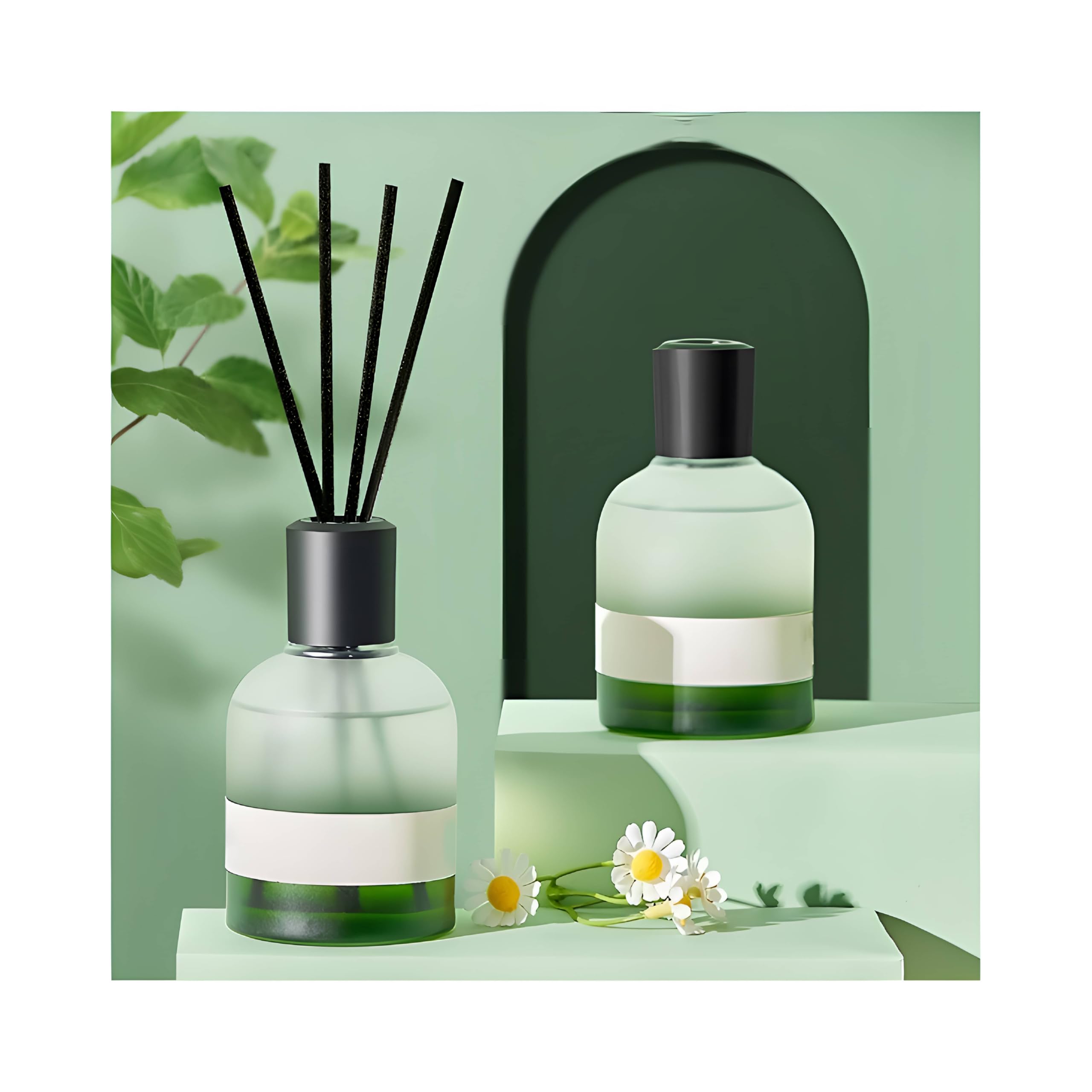 Schilf Duftspender, 120 ml, langlebiger Raumduft Diffuser für Schlafzimmer, Badezimmer, Büro mit 5 Schilf, Lufterfrischer Spa Entspannung, Aromatherapie, Geschenk