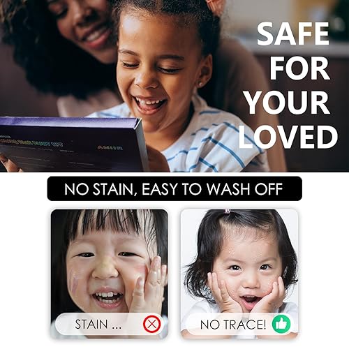 Miniatura 6 de AMIIR Kit de pintura facial de maquillaje de Halloween, aspecto SFX, disfraz de cosplay, fiesta de cumpleaños, dibujo divertido con accesorios (24