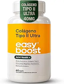 Colágeno Tipo 2 Ultra Easy Boost com Vitamina D3 + Ácido Hialurônico + Magnesio + MSM + Curcumina 60 caps