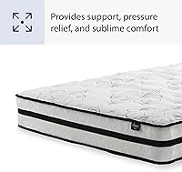 Vista 12 de Signature Design by Ashley Chime Colchón híbrido de 10 pulgadas, espuma certificada por CertiPUR-EE.UU., tamaño individual, blanco