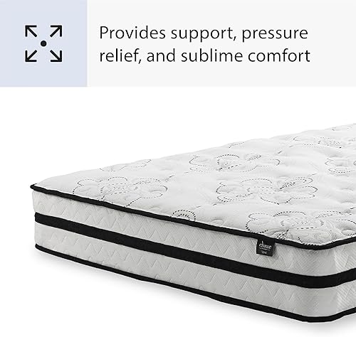 Miniatura 12 de Signature Design by Ashley Colchón híbrido Chime de tamaño completo de 10 pulgadas de firmeza media con espuma viscoelástica de gel refrescante para
