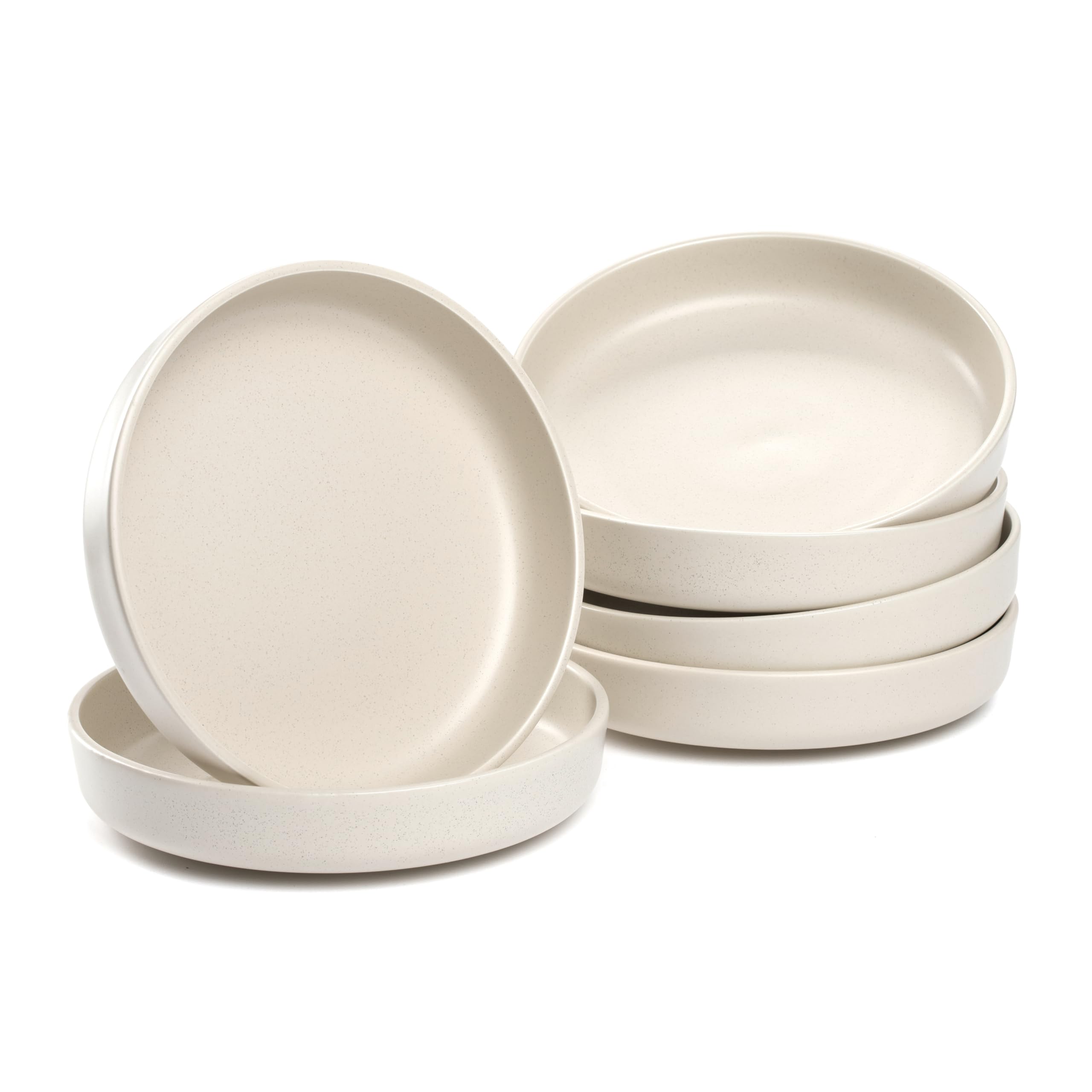 LEONARDO HOME Roma, 027923, dinerborden, 6-delige set, diameter 19,7 cm, magnetron- en vaatwasmachinebestendig, stapelbaar, keramisch servies voor 6 personen, aardewerk, licht mat oppervlak, taupe