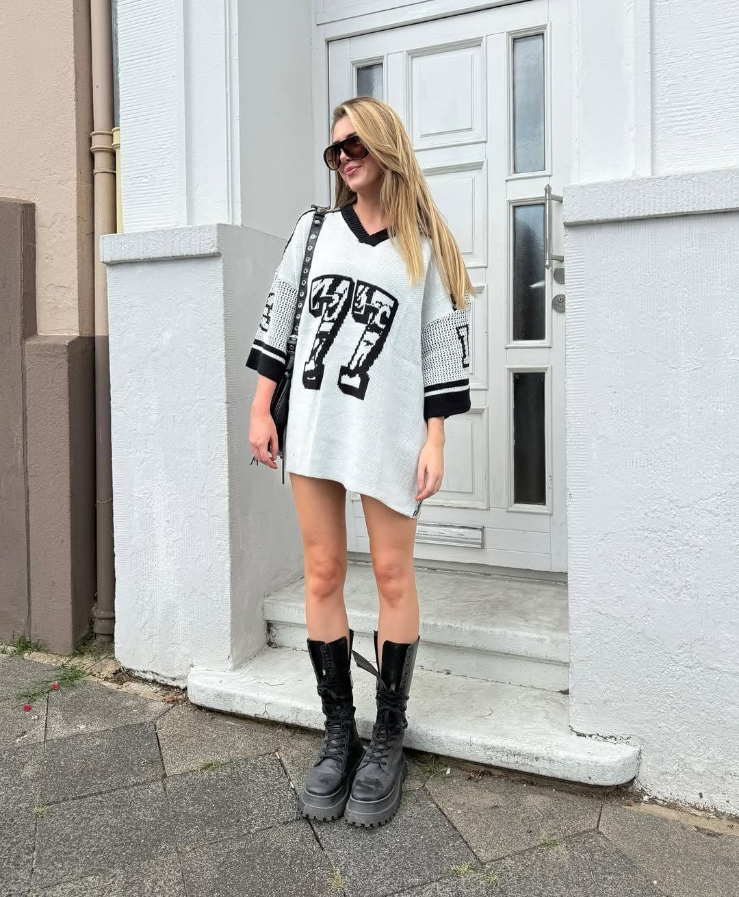 Aelfric Eden Womens Short Sleeve Sweater Oversized Knit Tops Number Shirt Graphic Y2k Pullover Sweaters Trendy Boho Clothes - Image 2