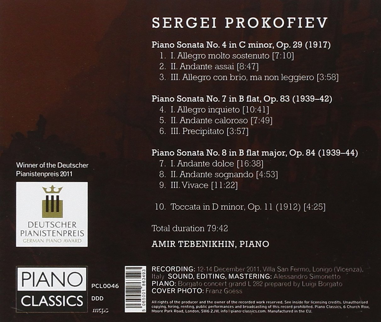 Prokofiev: Piano Sonatas 4-7-8, Toccata