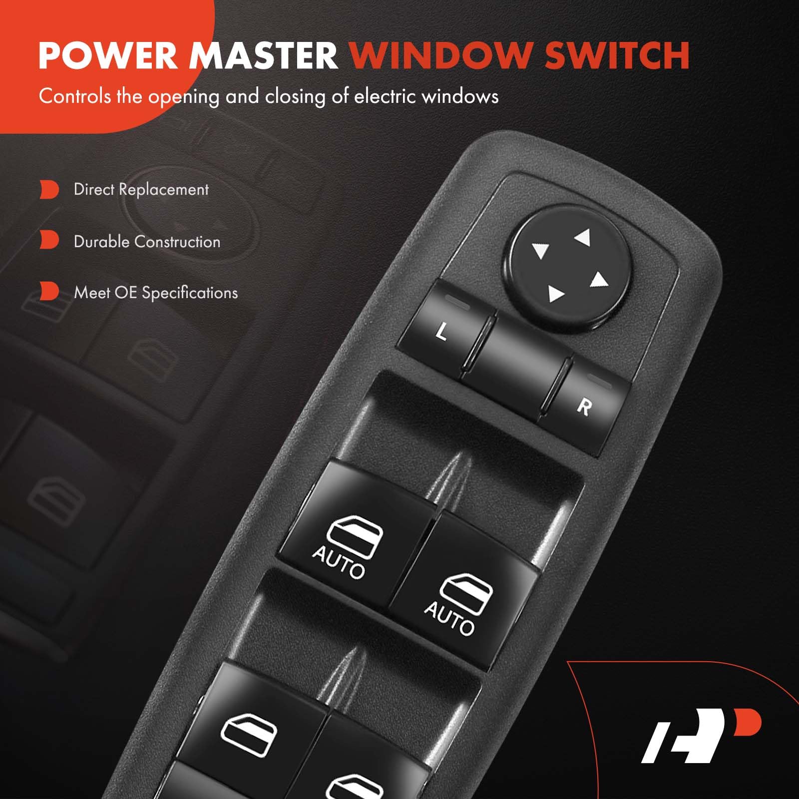 A-Premium Fensterheberschalter Master mit 2 automatischen, kompatibel mit Chrysler Town Country Dodge Grand Caravan 2008-2011 Journey 2009-2010 Nitro 2007-2012 Jeep Liberty 2008-2012