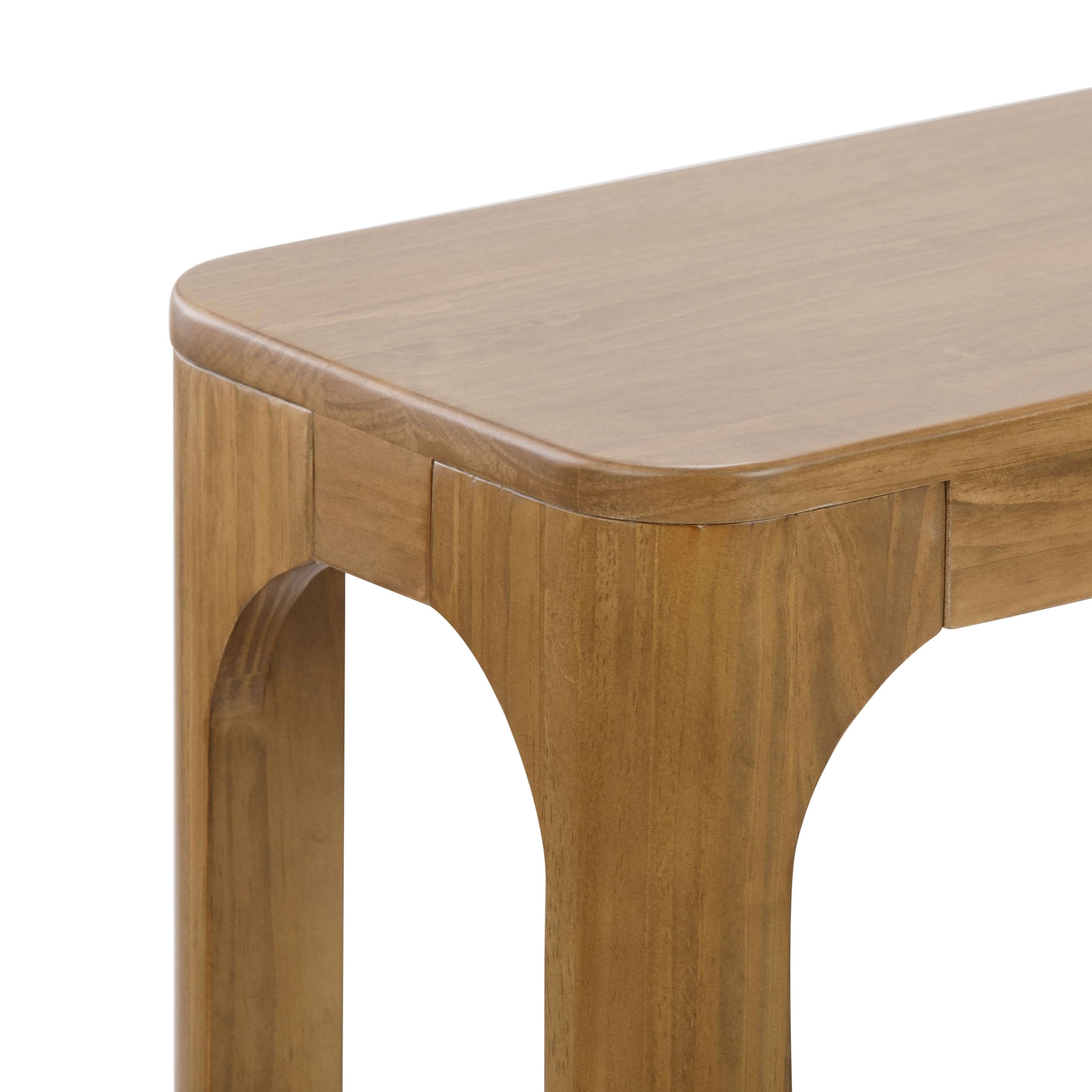 Plank+Beam Forma Console Table, with Shelf, 46 Inch, Pecan | Non-Toxic Finishes, Versatile Design, Built-In Storage, Elegant Details, Modern Design, Easy Assembly, Quick Setup