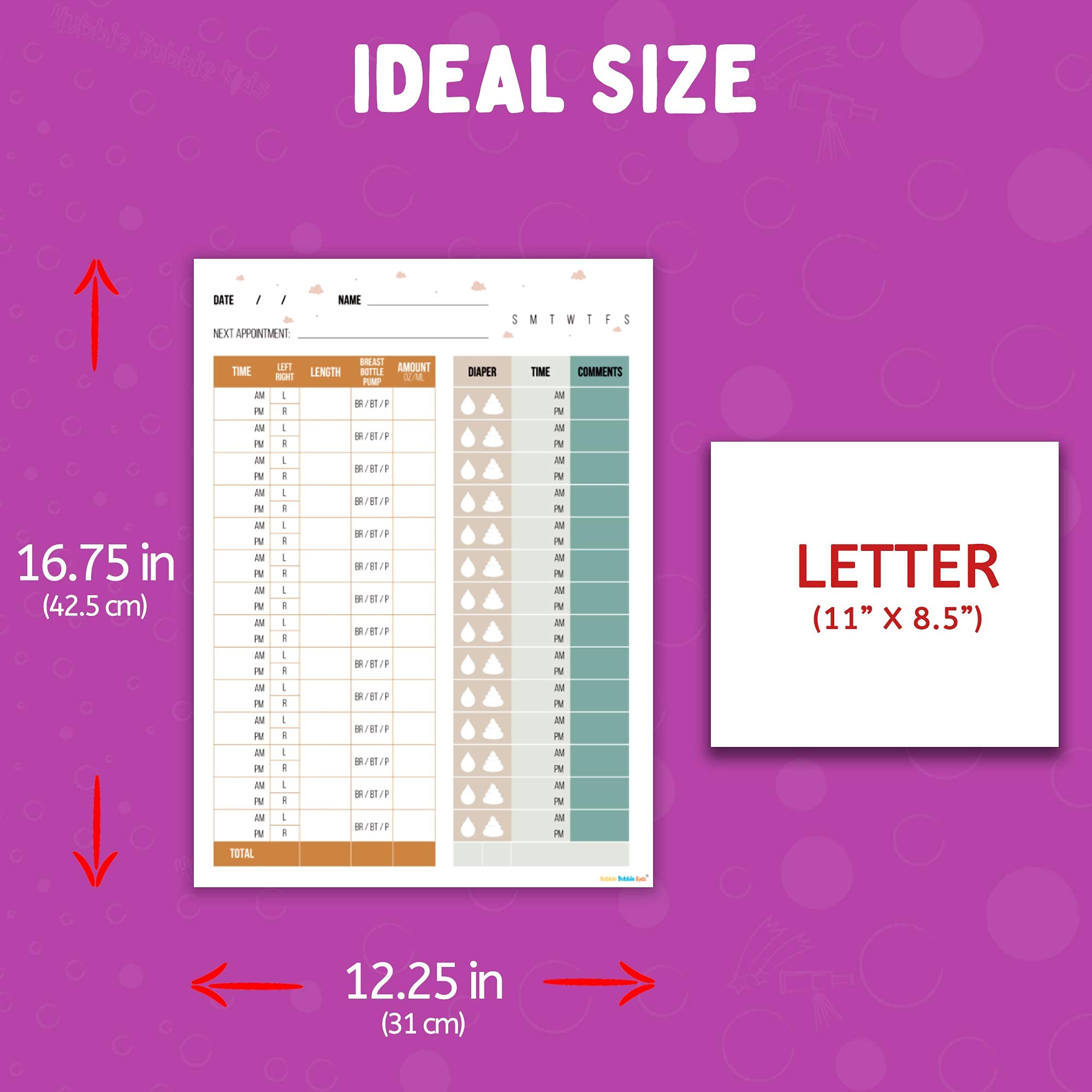 Buy Baby Feeding Schedule Chart and Infant Diaper Tracker 2 Dry Erase