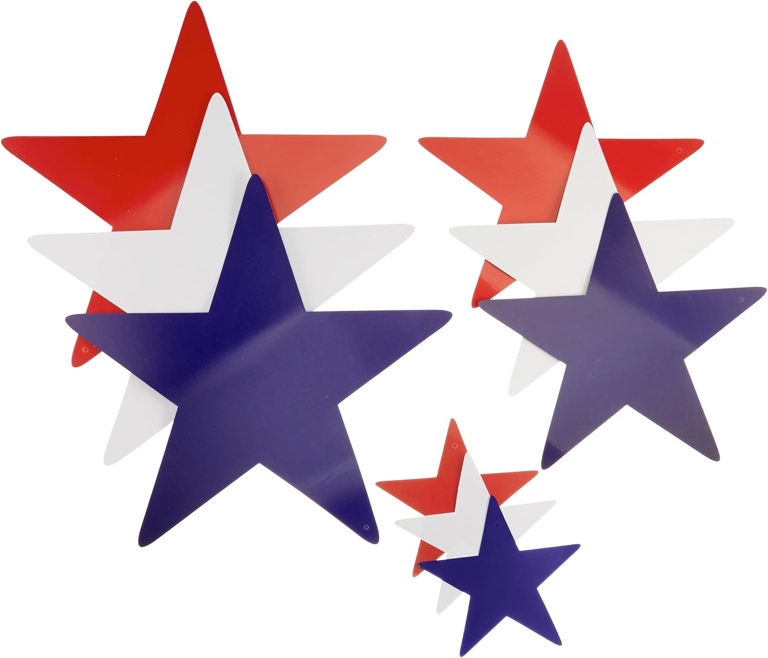Beistle Cutouts, Assorted Sizes, Red/White/Blue